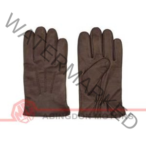 Lined Lambskin Leather Gloves - Brown