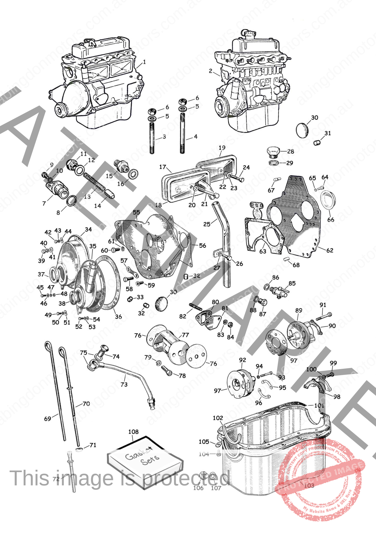 Engine – External – 948cc, 1098cc & 1275cc – Abingdon Motors: MG City