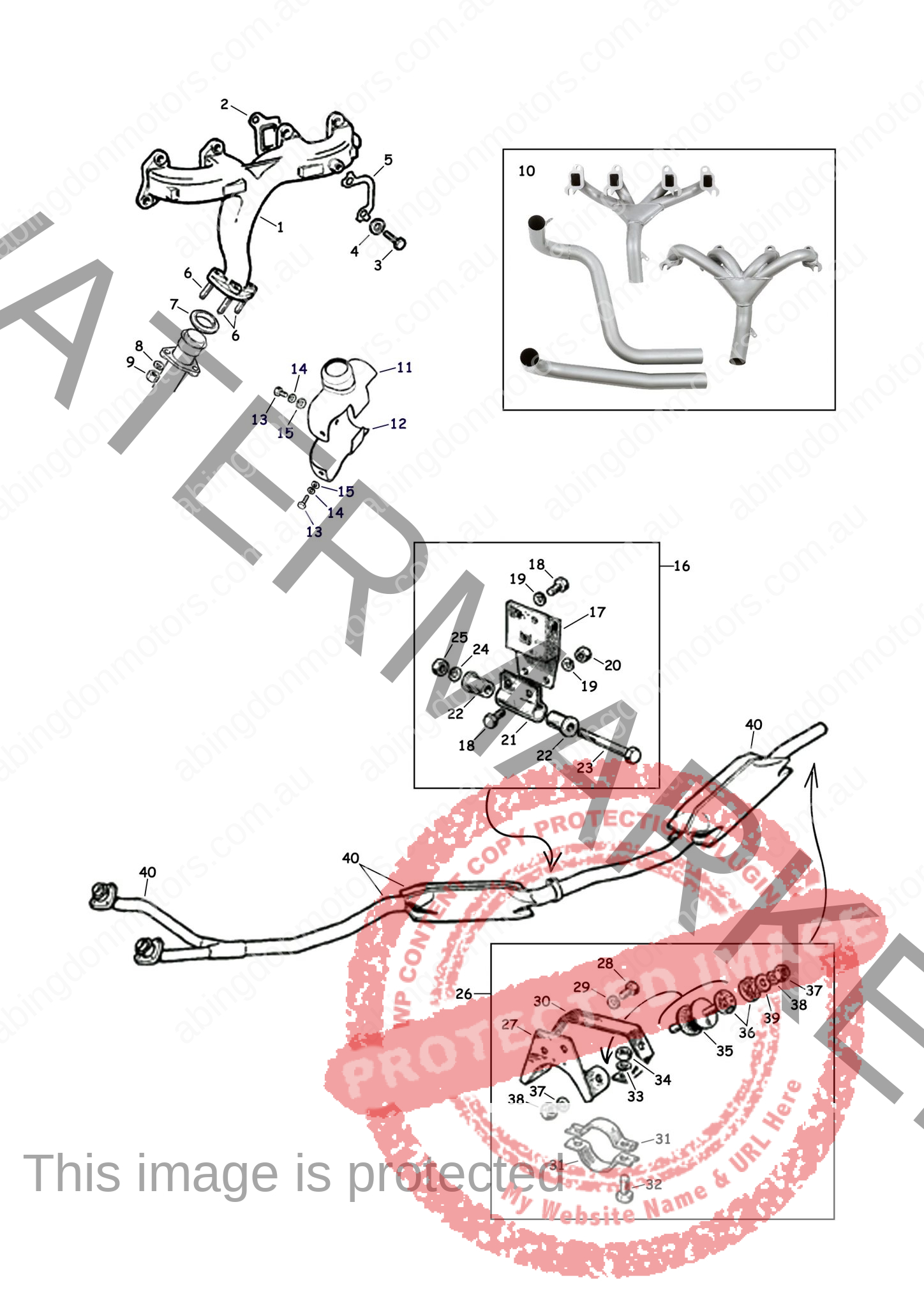 Exhaust System, Mounts & Manifolds GT V8 Abingdon Motors MG City